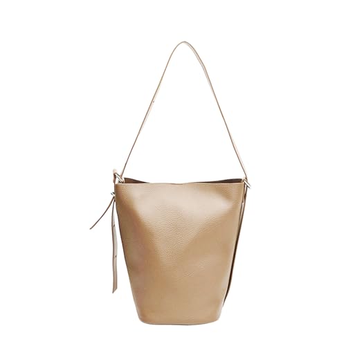 Stilvolle Damen Unterarmtasche PU Leder Eimer Geldbörse Schultertasche Party Satchel Handtasche Geeignet für Verschiedene Outfits Große Kapazität Handtasche, khaki, One Size von Uqezagpa