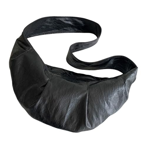 Stilvolle Umhängetasche für Damen und Mädchen, geräumiger Innenraum, PU-Leder, Schultertasche, lässige Unterarm-Geldbörse, Schultertasche, Schwarz , One Size Stilvolle Umhängetasche für Damen und Mädchen, geräumiger Innenraum, PU-Leder, Schultertasche, lässige Unterarm-Geldbörse, Schultertasche, Schwarz , One Size von Uqezagpa