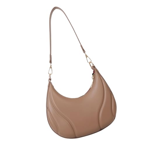 Stilvolle Unterarmtasche aus PU-Leder, elegante einfarbige lässige Handtasche für den täglichen Gebrauch und besondere Anlässe, PU-Handtasche, khaki, One Size Stilvolle Unterarmtasche aus PU-Leder, elegante einfarbige lässige Handtasche für den täglichen Gebrauch und besondere Anlässe, PU-Handtasche, khaki, One Size von Uqezagpa