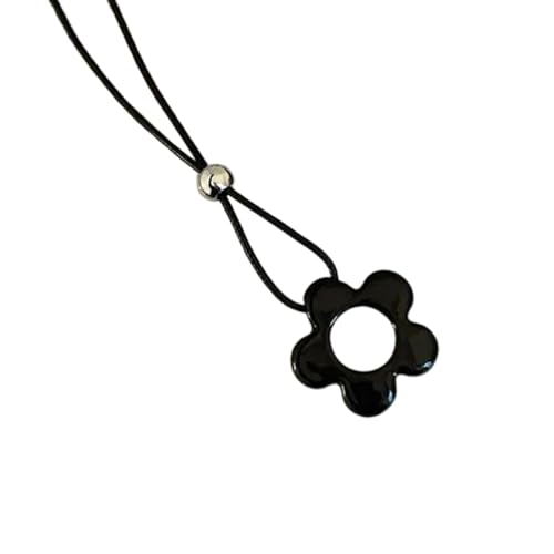 Stylish Harz Blumenanhänger Halskette Mit Robustem Lederschnur Perfekt Für Tägliche Pendlerpartys Und Daten von Uqezagpa