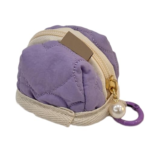 Tragbare Kopfhörer- und Münztasche mit Reißverschluss, Lippenstift-Aufbewahrungstasche, Kleingeldtasche für Fitness und Outdoor-Aktivitäten, modische Erwachsene, violett, Mass Beauty von Uqezagpa