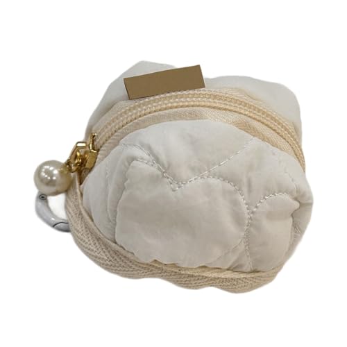 Tragbare Kopfhörer- und Münztasche mit Reißverschluss, Lippenstift-Aufbewahrungstasche, Kleingeldtasche für Fitness und Outdoor-Aktivitäten, modische Erwachsene, weiß, Mass Beauty von Uqezagpa