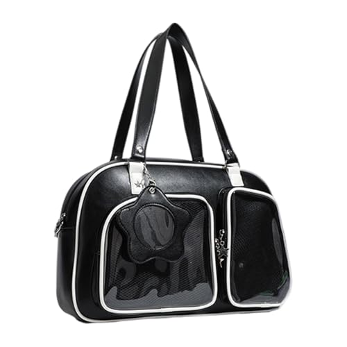 Transparente Display-Tasche, geräumige Unterarm-Umhängetasche, Schultertasche, PU-Handtasche für Modebegeisterte, modische Handtasche mit großem Fassungsvermögen, Schwarz , One Size von Uqezagpa