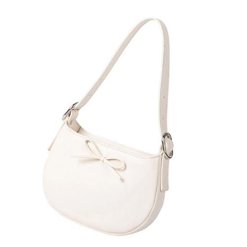 Trendige Abendtasche mit Schleifenverzierung und geräumiger Innenseite, PU-Leder-Schultertaschen für Arbeit und Freizeit, Reisen, koreanische Geldbörse, beige, One Size Trendige Abendtasche mit Schleifenverzierung und geräumiger Innenseite, PU-Leder-Schultertaschen für Arbeit und Freizeit, Reisen, koreanische Geldbörse, beige, One Size von Uqezagpa