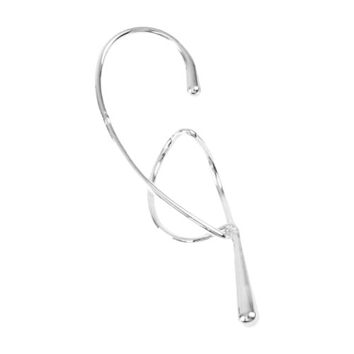Trendige geometrische Ohrmanschette, Schmuck-Accessoire für Frauen, auffällige Metall-Twist-Linie, ohne Piercing-Designs, Freizeitkleidung, einzigartige geometrische Ohrringe, Left ear, Wie von Uqezagpa