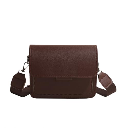 Trendige koreanische Stile, kleine Umhängetasche, praktische Umhängetasche aus PU-Leder, Satcel Geldbörse mit bequemem, breitem Riemen, trendige Damentasche, braun, One Size Trendige koreanische Stile, kleine Umhängetasche, praktische Umhängetasche aus PU-Leder, Satcel Geldbörse mit bequemem, breitem Riemen, trendige Damentasche, braun, One Size von Uqezagpa