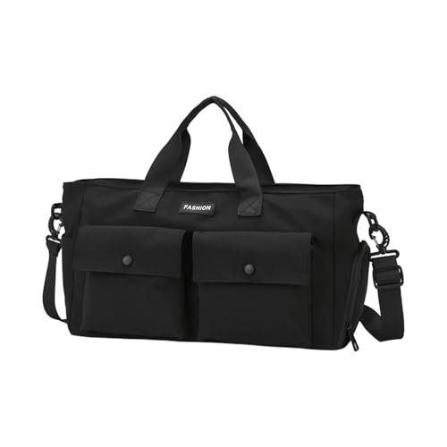 Turnbeutel Große Kapazität Reisetasche Einfaches Schwimmen Fitness mit Schuhfach Übernachtung Weekender Gym Große Kapazität Reise Training Fitness mit Schuhfach, Schwarz , Mass Beauty von Uqezagpa