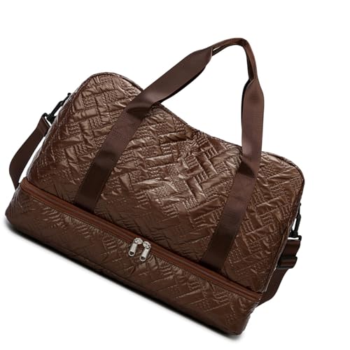 Turnbeutel Große Kapazität Reisetasche Gepäck Fitness mit Schuhfach Übernachtung Weekender für Frauen Fitness Reisegepäck Multifunktional Sport Gym Training, braun, Mass Beauty Turnbeutel Große Kapazität Reisetasche Gepäck Fitness mit Schuhfach Übernachtung Weekender für Frauen Fitness Reisegepäck Multifunktional Sport Gym Training, braun, Mass Beauty von Uqezagpa