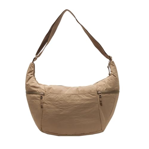 Umhängetasche aus Nylon mit großer Kapazität für Damen, lässige Umhängetasche, Einkaufstasche für Studenten und Pendler, für den täglichen Gebrauch, khaki, One Size von Uqezagpa