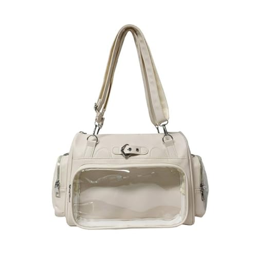 Umhängetasche im japanischen Schulstil, Polyurethan, für Anime-Fans mit mehreren Taschen, Schultertaschen, modischer Rucksack für Studenten, lässige Umhängetasche, weiß, One Size von Uqezagpa