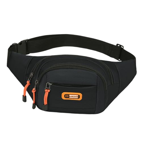 Unisex Hüfttasche mit großem Fassungsvermögen, multifunktionalen Taschen und verstellbarem Gurt, Brusttasche für Outdoor-Aktivitäten, modische Hüfttasche, Schwarz , Mass Beauty von Uqezagpa