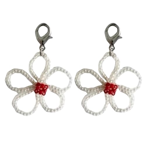 Uqezagpa 1 Paar Schnürsenkel mit Perlen und Blume, Charm-Dekorationen, süßer Schuhanhänger, modisches Schuh-Zubehör, für Damen und Mädchen, Einheitsgröße, Wie beschrieben, Wie beschrieben von Uqezagpa