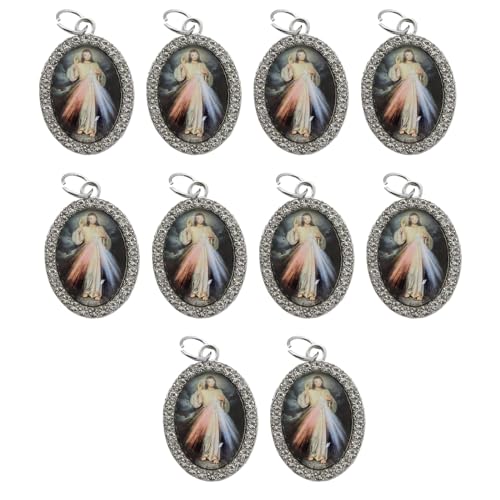 Uqezagpa 10 x religiöse ovale Anhänger, Charm-Figur, Metallanhänger für Halsketten, Schlüsselanhänger, Schmuck, 3.6x2.5cm, Metalllegierung Uqezagpa 10 x religiöse ovale Anhänger, Charm-Figur, Metallanhänger für Halsketten, Schlüsselanhänger, Schmuck, 3.6x2.5cm, Metalllegierung von Uqezagpa