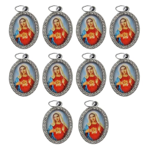 Uqezagpa 10 x religiöse ovale Anhänger, Charm-Figur, Metallanhänger für Halsketten, Schlüsselanhänger, Schmuck, 3.6x2.5cm, Metalllegierung Uqezagpa 10 x religiöse ovale Anhänger, Charm-Figur, Metallanhänger für Halsketten, Schlüsselanhänger, Schmuck, 3.6x2.5cm, Metalllegierung von Uqezagpa