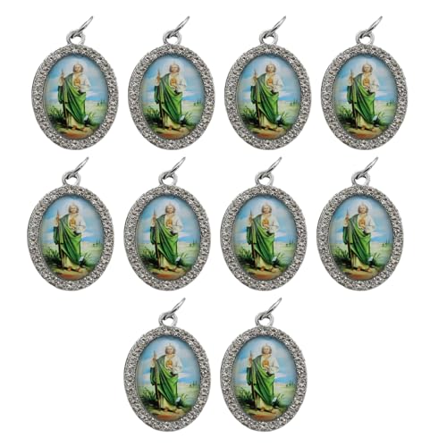 Uqezagpa 10 x religiöse ovale Anhänger, Charm-Figur, Metallanhänger für Halsketten, Schlüsselanhänger, Schmuck, 3.6x2.5cm, Metalllegierung Uqezagpa 10 x religiöse ovale Anhänger, Charm-Figur, Metallanhänger für Halsketten, Schlüsselanhänger, Schmuck, 3.6x2.5cm, Metalllegierung von Uqezagpa