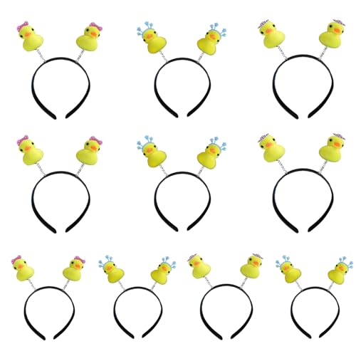 Uqezagpa 10lot Lustige Enten Stirnbänder Cartoon Tier Haarband Make-up Waschen Gesicht Kopfbedeckung für Kostüm Event und Freizeit von Uqezagpa