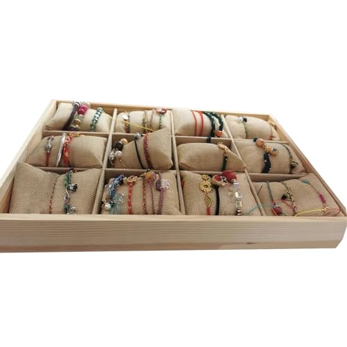 Uqezagpa 12 Slot Stapelbare Holzschmuck Organisatoren Tablett Mit Abnehmbaren Kissen Und Clear Covers Accessoire Für Den Stapelbaren Schmuckablett Von Schubladen Für Schubladen Abdecken von Uqezagpa