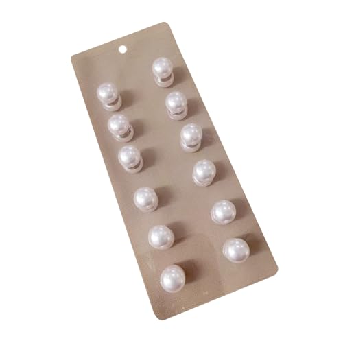 Uqezagpa 12 Stück Imitation Perlen Magnetische Hijab Pins Elegante Schal Broschen für Muslime Dekorative Frauen Kopftuch, 12 mm, Kunstperlen, Beryll von Uqezagpa