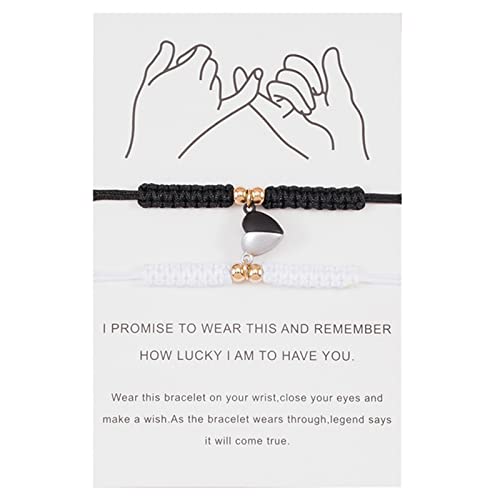 Uqezagpa 2 PCs Chinesische Knoten Liebe Paare Weben Von Armbändern Für Die Freundin Freundin Ihm Und Ihre Fernbeziehungen Geschenke von Uqezagpa