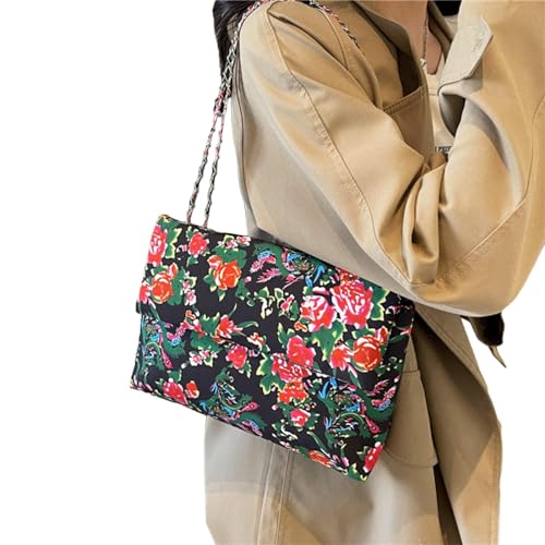 Uqezagpa 2024 Umhängetasche mit Blumenmuster für Damen und Mädchen, lässige Tasche, große Kapazität, Crossbody-Tasche, Schwarz , One Size Uqezagpa 2024 Umhängetasche mit Blumenmuster für Damen und Mädchen, lässige Tasche, große Kapazität, Crossbody-Tasche, Schwarz , One Size von Uqezagpa