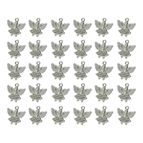 Uqezagpa 30 elegante Engel-Anhänger aus Legierung, zum Basteln von Halsketten, Armbändern und Fußkettchen, tibetischer Charm, Einheitsgröße, Wie beschrieben, Wie beschrieben Uqezagpa 30 elegante Engel-Anhänger aus Legierung, zum Basteln von Halsketten, Armbändern und Fußkettchen, tibetischer Charm, Einheitsgröße, Wie beschrieben, Wie beschrieben von Uqezagpa