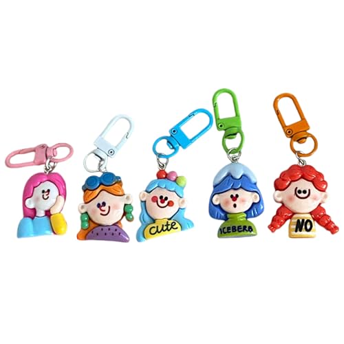 Uqezagpa 5 x Clown-Mädchen-Charm-Anhänger zur Schmuckherstellung, Kunstharz, Bastelzubehör für Armbänder und Halsketten, Schlüsselanhänger von Uqezagpa
