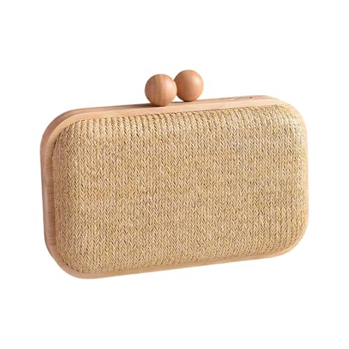 Uqezagpa Abend-Handtasche, Sommer, Strand, Umhängetasche, gewebter Umschlagtasche, Stroh, Clutch, Geldbörse für Damen, Strand, hellgelb, One Size Uqezagpa Abend-Handtasche, Sommer, Strand, Umhängetasche, gewebter Umschlagtasche, Stroh, Clutch, Geldbörse für Damen, Strand, hellgelb, One Size von Uqezagpa