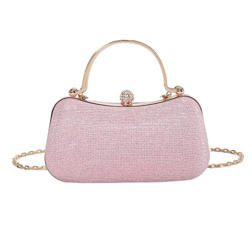 Uqezagpa Abendtasche aus PU-Leder mit Strass-Verschluss, mit Metallkette und Tragegriff oben, für formelle Partys, kleine Abendhandtasche, a, One Size von Uqezagpa