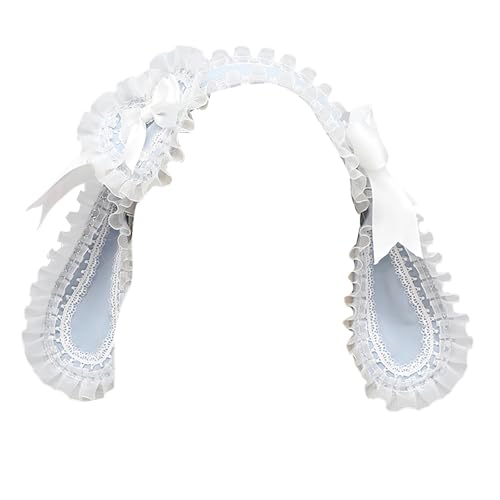 Uqezagpa Anime Dienstmädchen-Haarband mit langen Hasenohren, Spitze, Schleife, breites Haarband, 2000er-Jahre-Kostüm, Stirnband, Cosplay-Requisiten, Kopfbedeckung, süße Kopfbedeckung von Uqezagpa