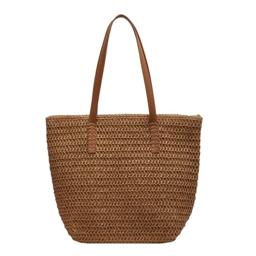 Uqezagpa Atmungsaktive Stroh-Umhängetasche, praktische Damen-Bürozubehör-Handtasche, Strohtasche mit geräumigem Hauptfach, stilvoll für den täglichen Gebrauch, khaki, One Size Uqezagpa Atmungsaktive Stroh-Umhängetasche, praktische Damen-Bürozubehör-Handtasche, Strohtasche mit geräumigem Hauptfach, stilvoll für den täglichen Gebrauch, khaki, One Size von Uqezagpa