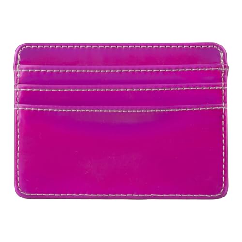 Uqezagpa Ausweishülle aus PU-Leder, für Banken, Kreditkarten, mehrere Fächer, dünne Brieftasche, für Damen und Herren, Business-Hülle, Vordertasche, rosarot, Mass Beauty von Uqezagpa