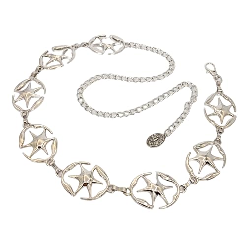 Uqezagpa Blingbling Taillengürtel Stilvoller geschnitzter Stern Taillenkettengürtel aufwendige Kette Bauchkette für Bauchtanz Taille von Uqezagpa