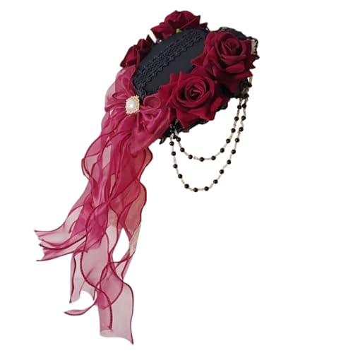 Uqezagpa Blumen-Haarspange, Spitzenhut, Halloween, elegante flache Haarspange, Halloween-Haarnadel, Spitzenhut, elegante Haarspange von Uqezagpa