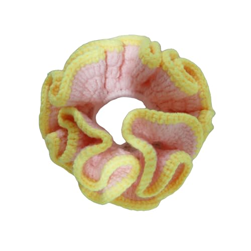 Uqezagpa Bunte gestrickte Haargummis mit Farbkontrast weiche Haargummis, Zubehör für Damen und von Uqezagpa