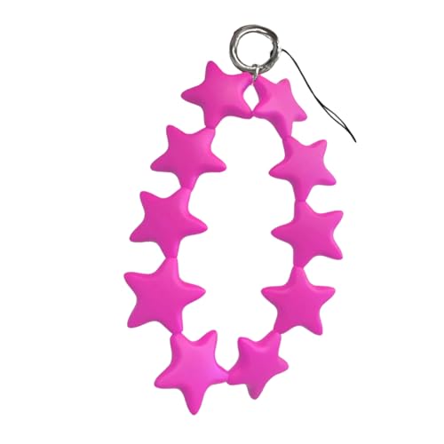 Uqezagpa Bunter Silikon-Stern-Charm, verspielter Silikon-Stern, Schlüsselanhänger für Kinderzimmer und Arbeitszimmer, SizeApprox.32x4cm/12.6x1.57inches, Silikon von Uqezagpa