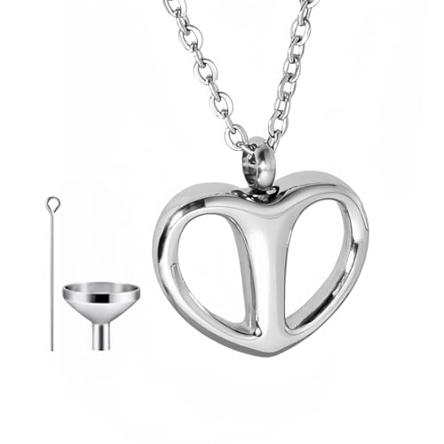 Uqezagpa Cherished Memory Heart Anhänger Frauen Urne Halskette Herz Urne Anhänger Halskette Angenehm Tragen Für Asche Einäscherung, Einheitsgröße, Wie beschrieben, Wie beschrieben von Uqezagpa