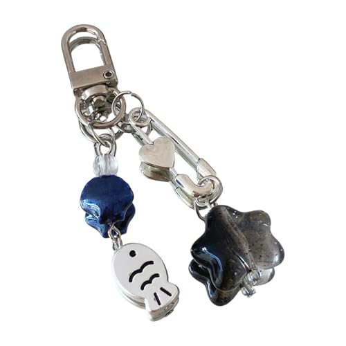 Uqezagpa Cooler Handy-Charm, Seesterne, stilvolles Handy-Accessoire für Frauen, die Marine lieben, 8 cm, Gemischte Materialien von Uqezagpa