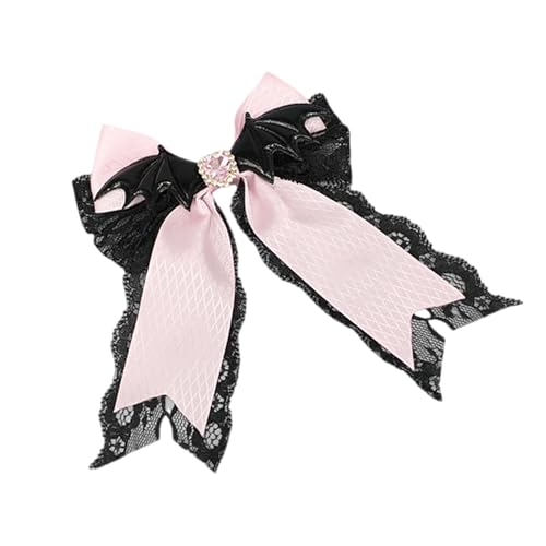 Uqezagpa Cosplay-Haarspange, Fledermausflügel, Spitzenschleifen, Haarspangen, Party-Kopfbedeckung, Anime-Girl-Haarspange, Halloween-Thema von Uqezagpa