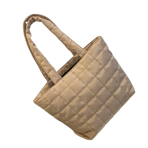 Uqezagpa Damen Achseltasche Mädchen gesteppte Arbeit Polsterung Handtasche große Kapazität Schulter Einkaufen Pendeln Frauen Puffer Arbeit große Kapazität Handtasche gesteppte Achsel-Schulter, khaki von Uqezagpa