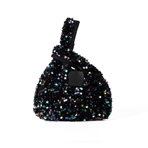 Uqezagpa Damen-Clutches Abendtaschen Retro Pailletten Glitzer Dreieck Geldbörse für 1920er Jahre Party Abschlussball Hochzeit Funkeln Handgelenk Geldbörsen Dreieck Geldbörsen, Farbe: Blau, One Size von Uqezagpa