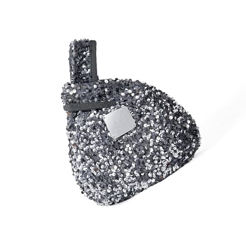 Uqezagpa Damen-Clutches Abendtaschen Retro Pailletten Glitzer Dreieck Geldbörse für 1920er Jahre Party Abschlussball Hochzeit Funkeln Handgelenk Geldbörsen Dreieck Geldbörsen, grau-silber, One Size von Uqezagpa