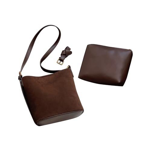 Uqezagpa Damen-Eimertasche, einfache Schultertasche, Herbst, Winter, Umhängetasche, PU-Leder, Kuriertasche, Einkaufstasche für tägliche Reisen, Damen-Eimer, PU-Leder, Umhängetasche, einfache von Uqezagpa