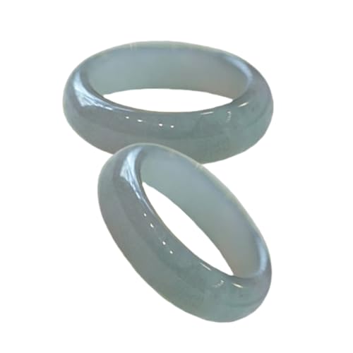 Uqezagpa Damen-Jade-Ringe im Retro-Stil aus natürlicher Jade, Dekoration für Feiertage, Geschenke, inklusive Geschenkbox, zerbrechliche Jade-Pflege von Uqezagpa