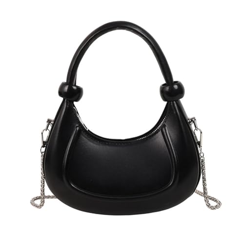 Uqezagpa Damen Toted Handtaschen Leder Toted Taschen Geldbörse Stilvoll Casual Trendy Schultertaschen Crossbody Tasche mit abnehmbarer Kette Crossbody Geldbörse für Frauen, Schwarz , One Size von Uqezagpa