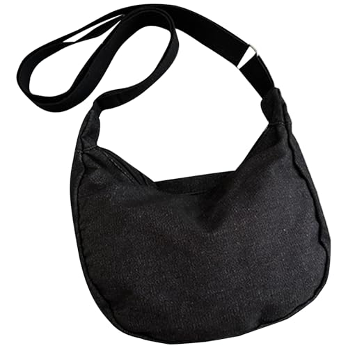 Uqezagpa Damen-Umhängetasche, Canvas, Umhängetasche, große Kapazität, Kuriertasche, einfache Knödel für Reisen, Einkaufen, Arbeit, Freizeit, Schulterknödel, große Kapazität, Crossbody für Reisen von Uqezagpa