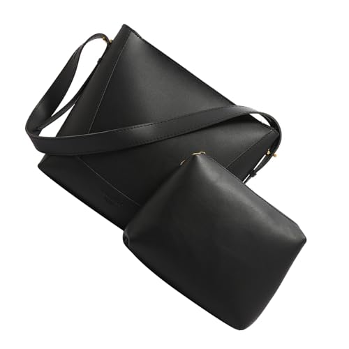 Uqezagpa Damen-Umhängetasche aus PU-Leder mit Organizer-Einsatz, großes Fassungsvermögen, Crossbody-Tasche für Arbeit, Reisen oder Einkaufen, trendige Umhängetasche, Schwarz , One Size von Uqezagpa