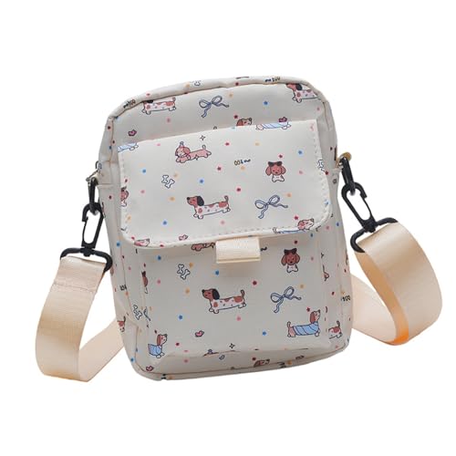 Uqezagpa Damen-Umhängetasche mit Cartoon-Dackel-Druck, japanische kleine Reise-Schultertasche mit verstellbarem Riemen, lässiger Tagesrucksack, hellgelb, One Size Uqezagpa Damen-Umhängetasche mit Cartoon-Dackel-Druck, japanische kleine Reise-Schultertasche mit verstellbarem Riemen, lässiger Tagesrucksack, hellgelb, One Size von Uqezagpa