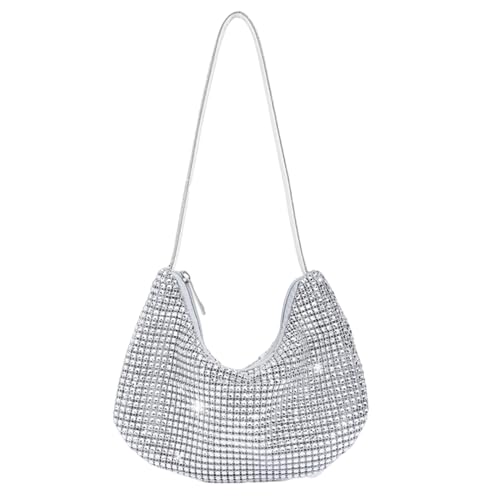 Uqezagpa Damen-Umhängetasche mit Strasssteinen, Abendtasche, modische Schultertasche, Obergriff, Handtasche, Mond, modische Achselhöhle, Damen, Abendtasche, Achselhöhle, Handtasche, Mond für Party von Uqezagpa