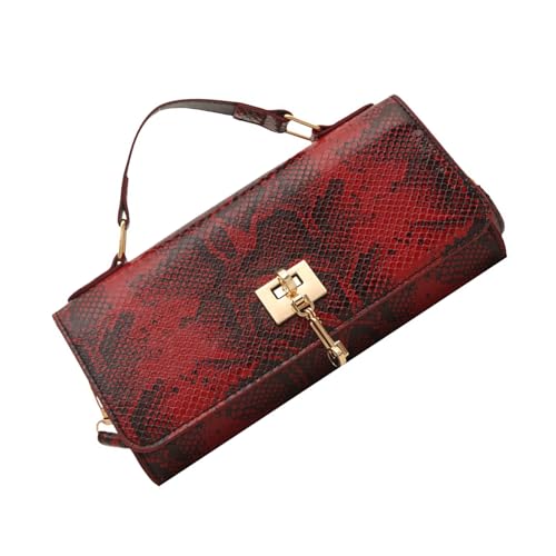 Uqezagpa Damentasche mit Schlangen-Druck, trendige Schultertasche, Akkordeon-Handtasche, Schlangen-Druck, Kuriertasche für den täglichen Gebrauch, stilvolle Umhängetasche, Abendkleid, PU-Leder, rot Uqezagpa Damentasche mit Schlangen-Druck, trendige Schultertasche, Akkordeon-Handtasche, Schlangen-Druck, Kuriertasche für den täglichen Gebrauch, stilvolle Umhängetasche, Abendkleid, PU-Leder, rot von Uqezagpa