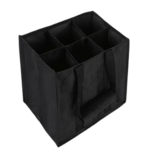 Uqezagpa Effiziente Weinhandtasche für 6 Flaschen, benutzerfreundlicher Vliesstoff mit sicheren Fächern für Partys, 27 x 27 x 27 cm, 27x27x27CM von Uqezagpa
